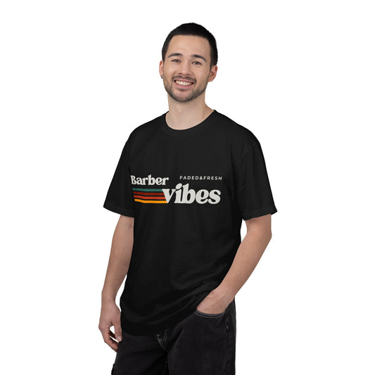 Barber Vibes T-Shirt — Retro Stripe Hairstylist Tee