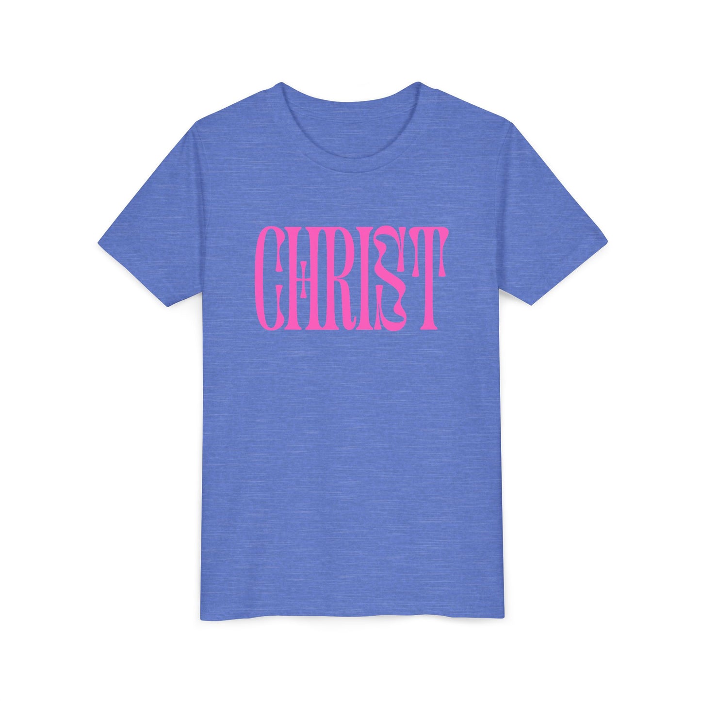 Youth Tee - 'CHRIST' Pink Gospel Logo Christian T-Shirt