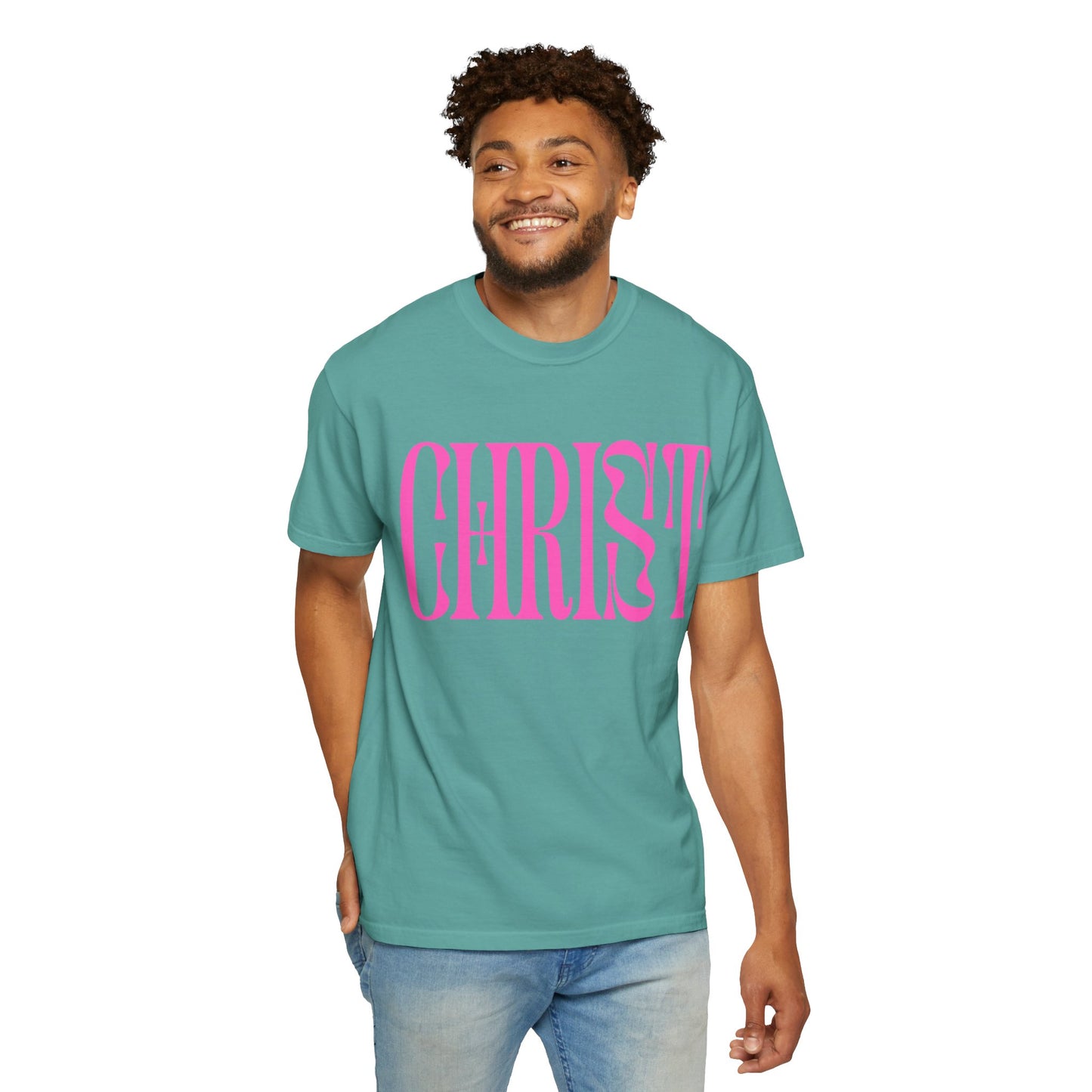 Christ Pink Logo T‑Shirt — Retro Typography Christian Tee