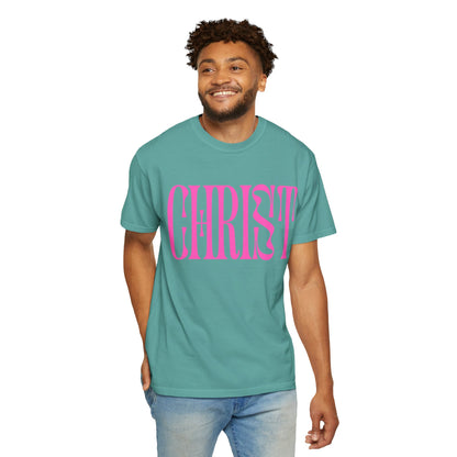 Christ Pink Logo T‑Shirt — Retro Typography Christian Tee