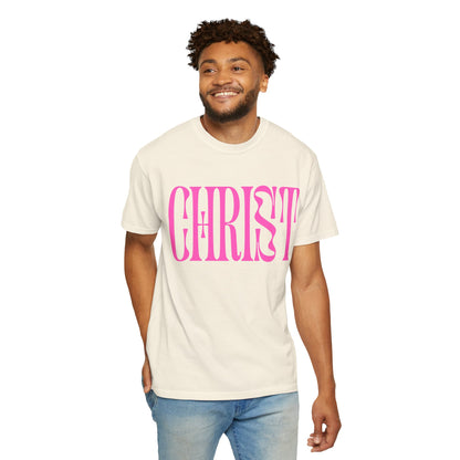 Christ Pink Logo T‑Shirt — Retro Typography Christian Tee