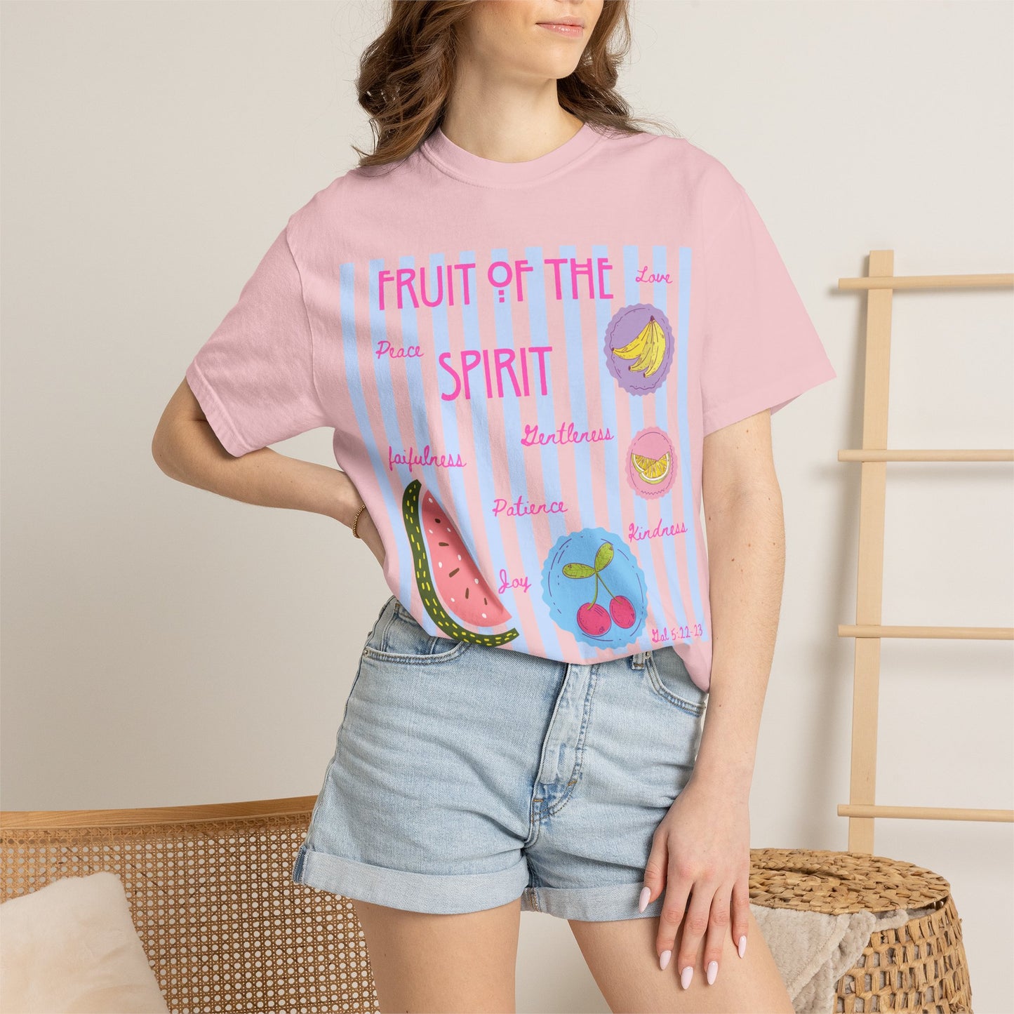 Fruit of the Spirit T-Shirt — Pastel Fruit Graphic Faith Tee