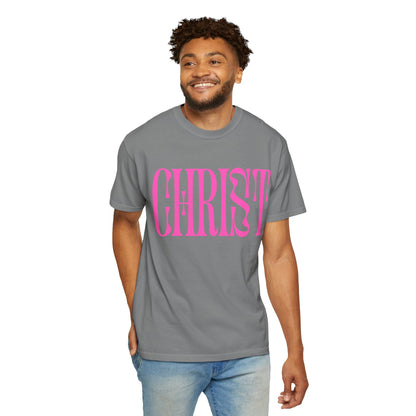 Christ Pink Logo T‑Shirt — Retro Typography Christian Tee
