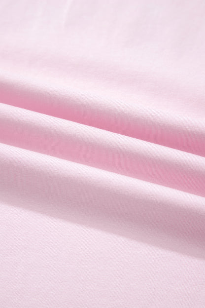 Pink PRAY Sequin Leopard Multiple Patched Graphic Tee