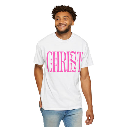 Christ Pink Logo T‑Shirt — Retro Typography Christian Tee