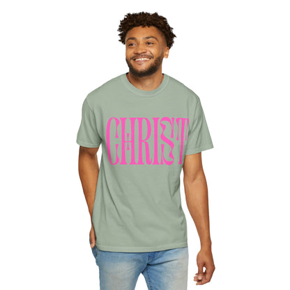 Christ Pink Logo T‑Shirt — Retro Typography Christian Tee