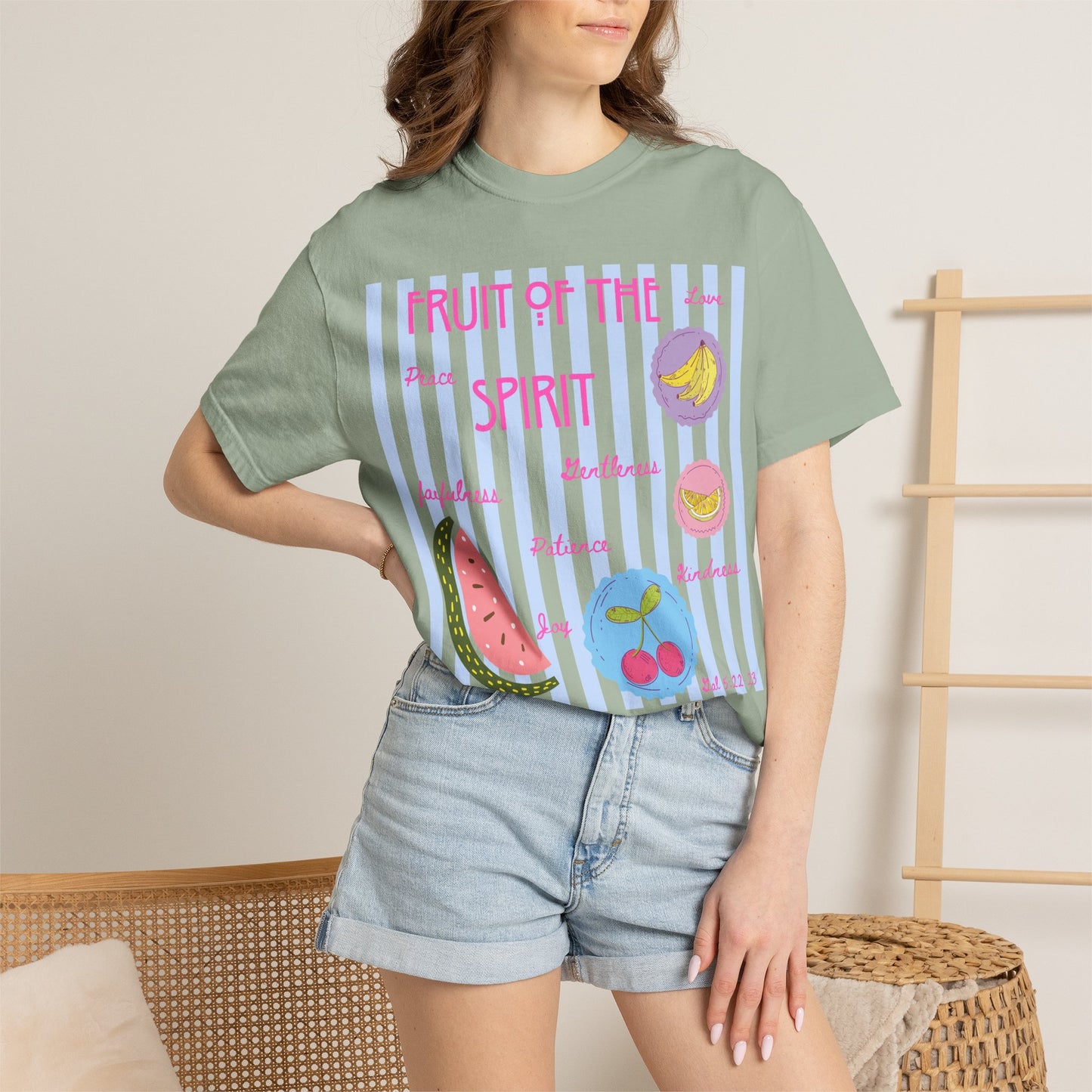 Fruit of the Spirit T-Shirt — Pastel Fruit Graphic Faith Tee