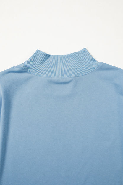Racing Red Solid Color High Neck Cap Sleeve Loose Top