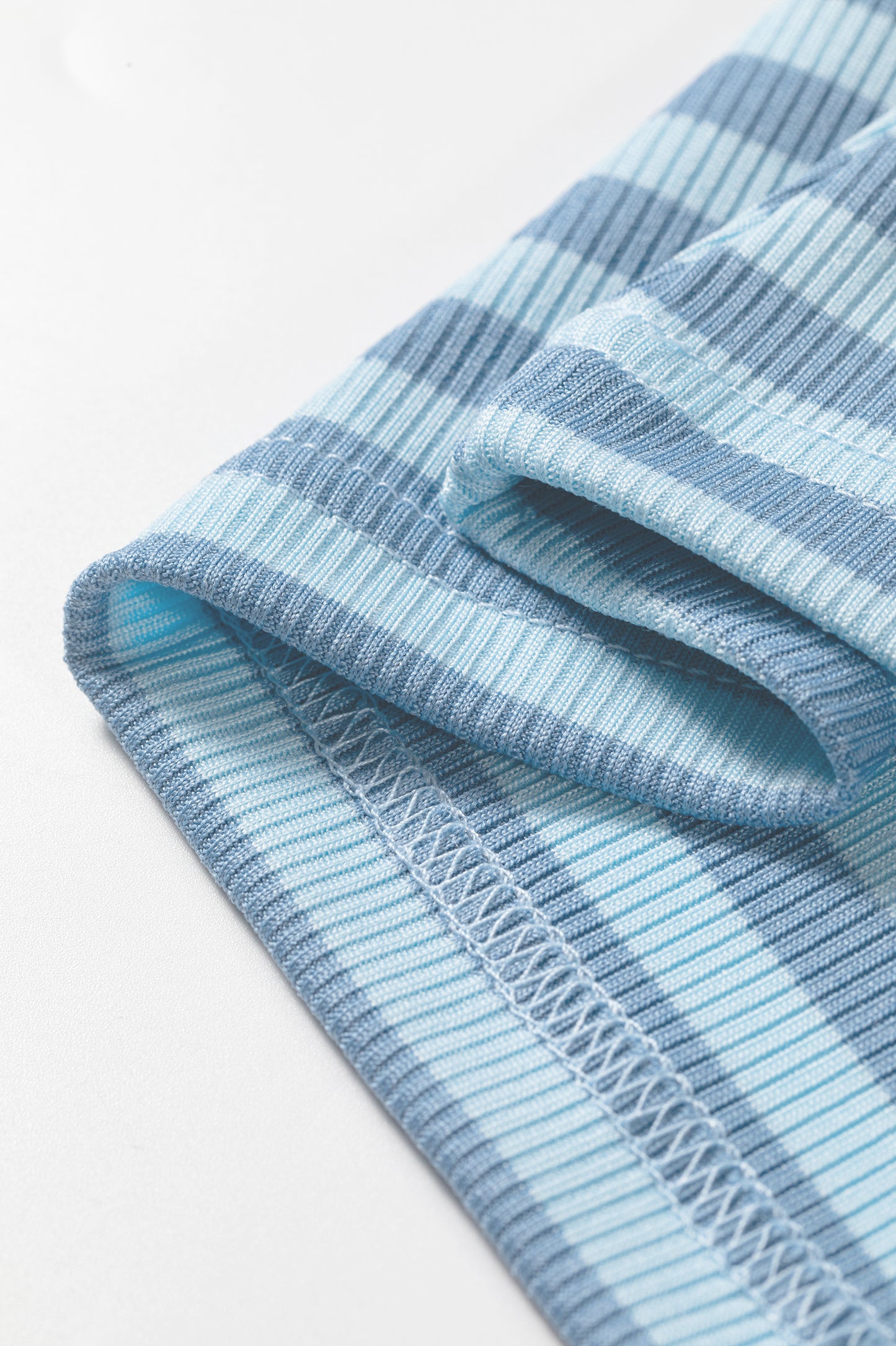 Pink Stripe Ribbed Knit Slim Tank Top